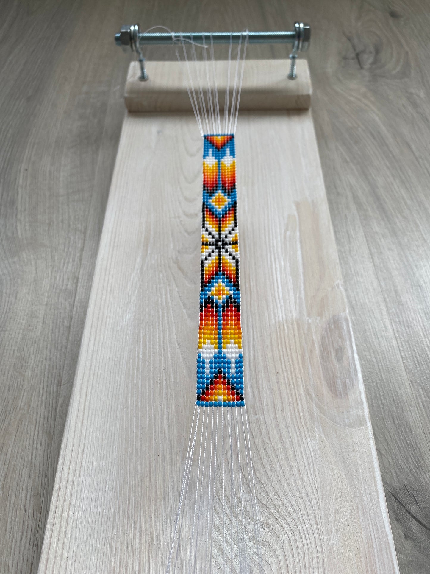 White Author's Loom for ONLY SHORT seed beadwork weaving