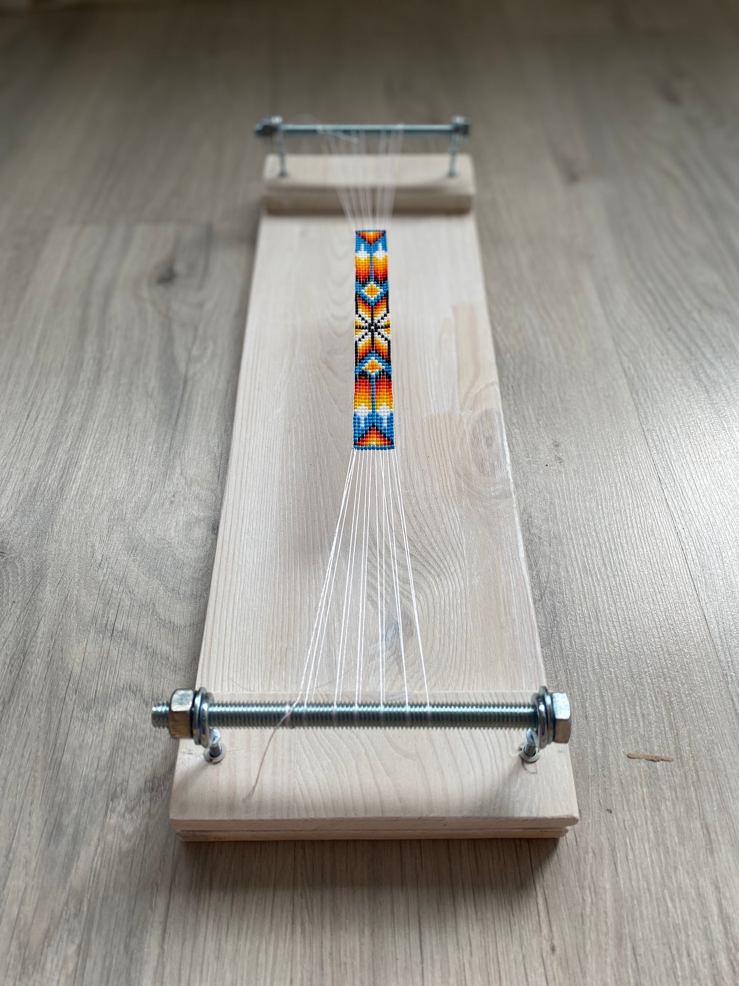 White Author's Loom for ONLY SHORT seed beadwork weaving