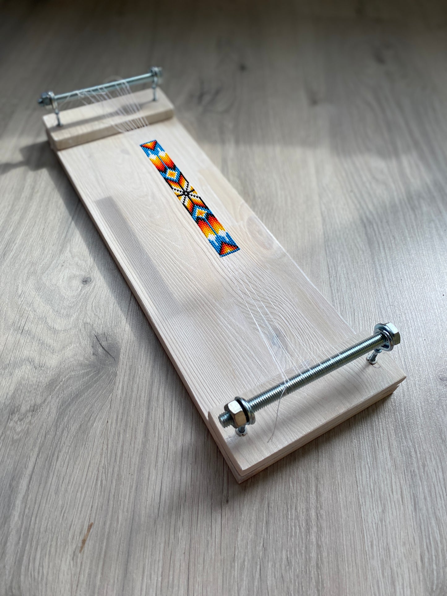 White Author's Loom for ONLY SHORT seed beadwork weaving