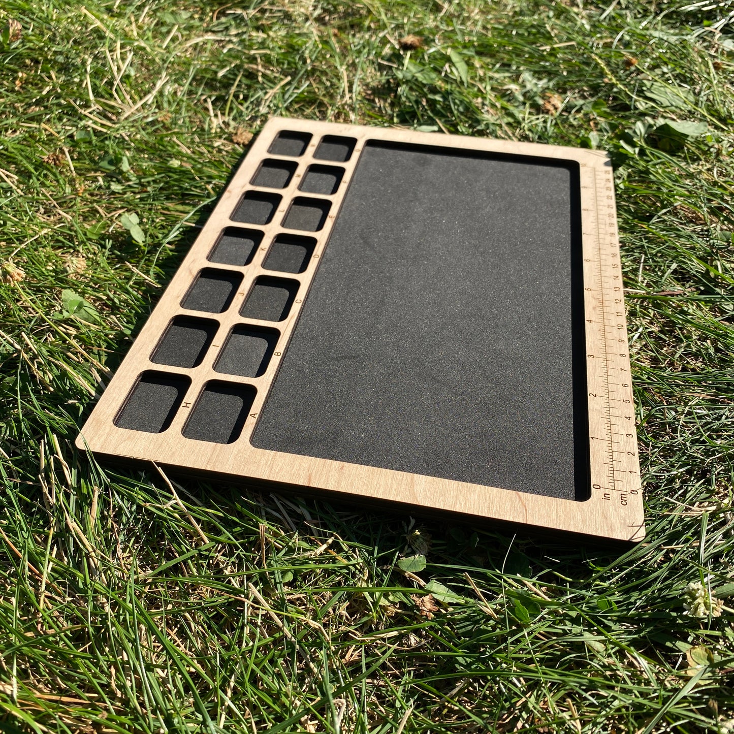 Soft Bead Organizer Board with Lettered Compartment Trays & Black Foam Work Surface