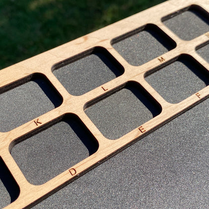 Soft Bead Organizer Board with Lettered Compartment Trays & Black Foam Work Surface