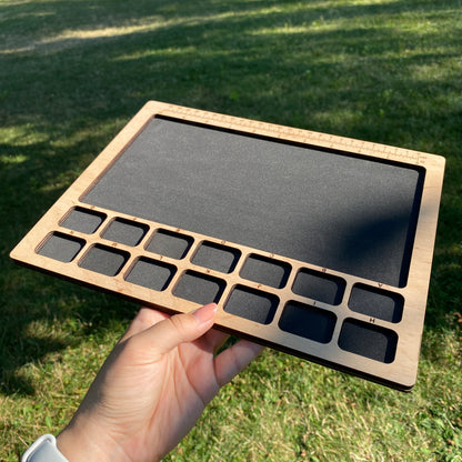 Soft Bead Organizer Board with Lettered Compartment Trays & Black Foam Work Surface
