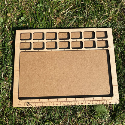 Bead Organizer Board with Lettered Compartment Trays & MDF Work Surface