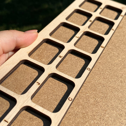 Bead Organizer Board with Lettered Compartment Trays & MDF Work Surface