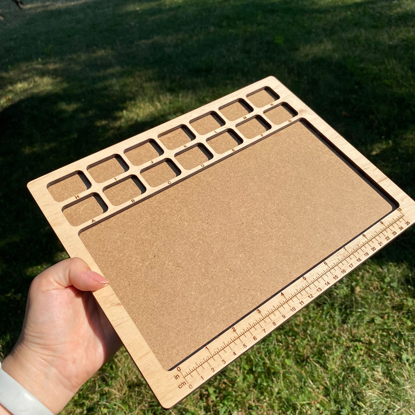 Bead Organizer Board with Lettered Compartment Trays & MDF Work Surface