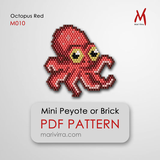 Octopus Red Brick Digital Bead Pattern