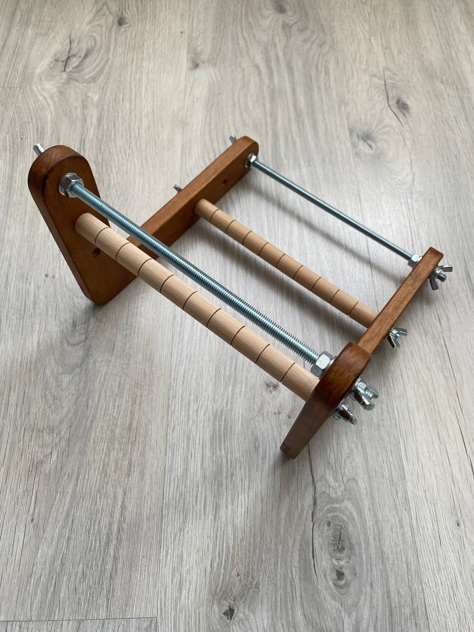 Dark Double-sided Wooden Loom for LONG seed beadwork weaving