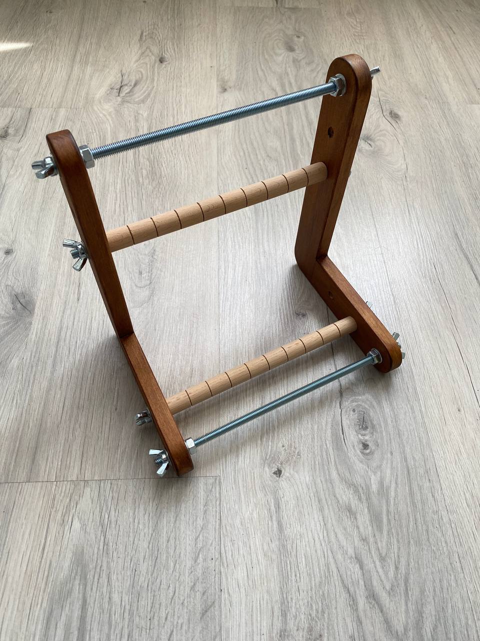 Dark Double-sided Wooden Loom for LONG seed beadwork weaving