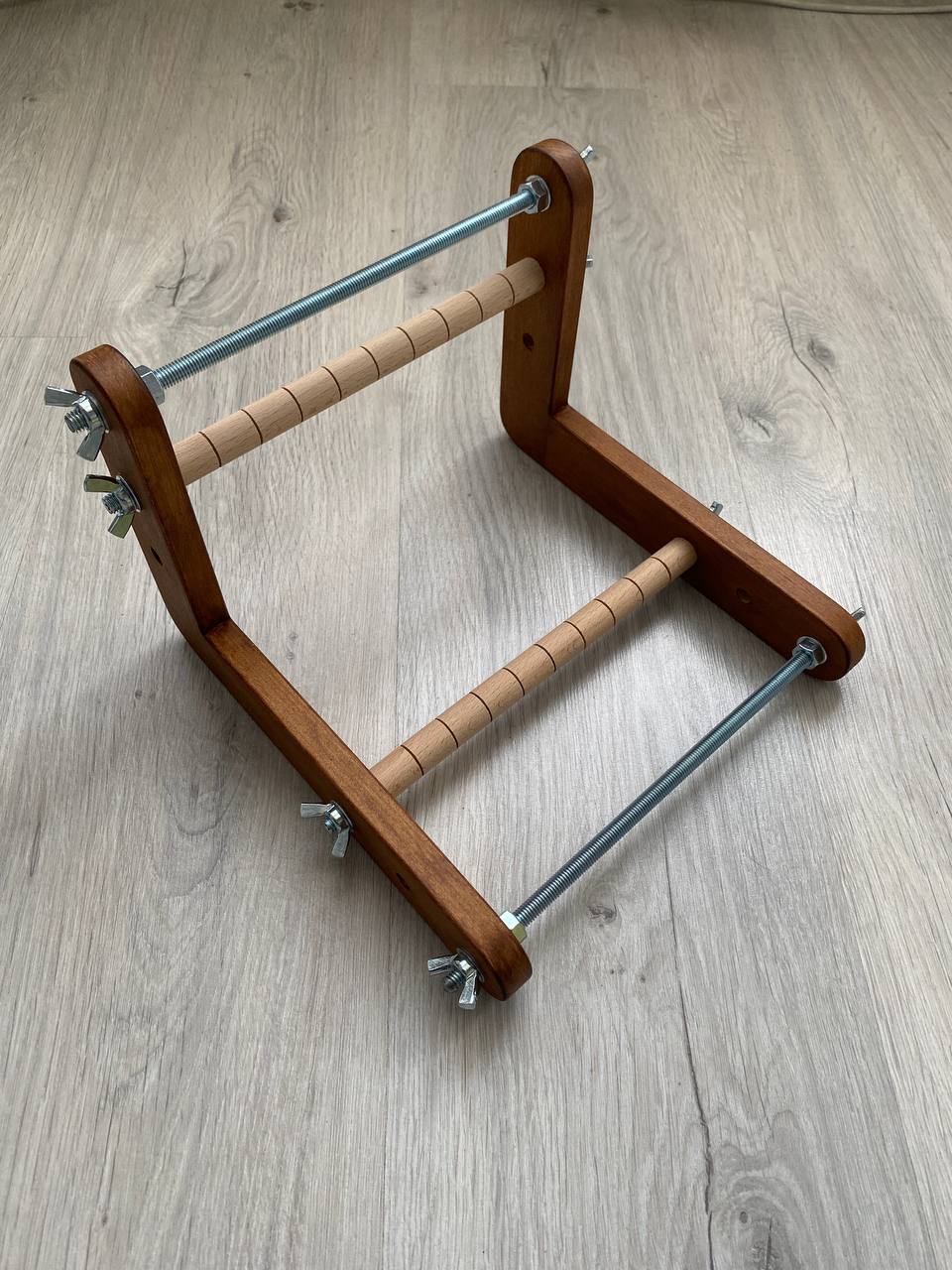 Dark Double-sided Wooden Loom for LONG seed beadwork weaving