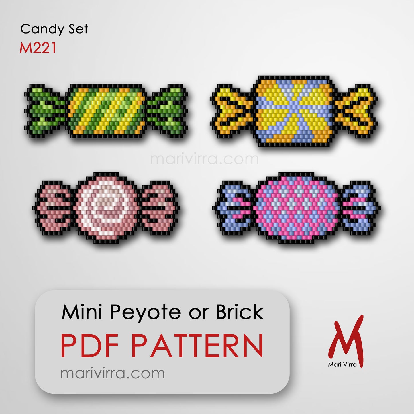Candy Caramel Set Peyote or Brick Digital Bead Pattern