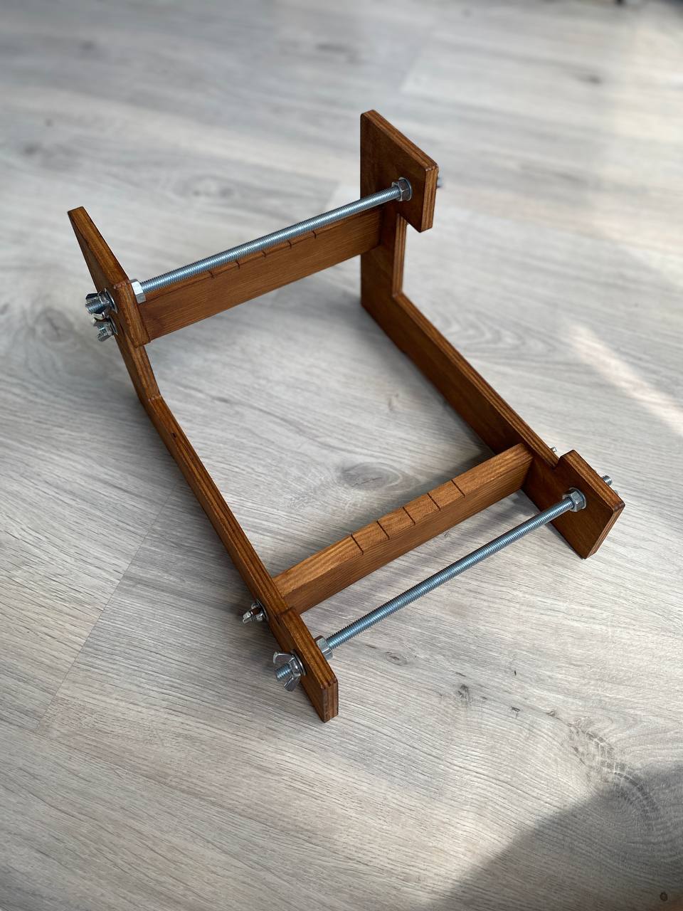 Dark Large Wooden Loom for LONG seed beadwork weaving