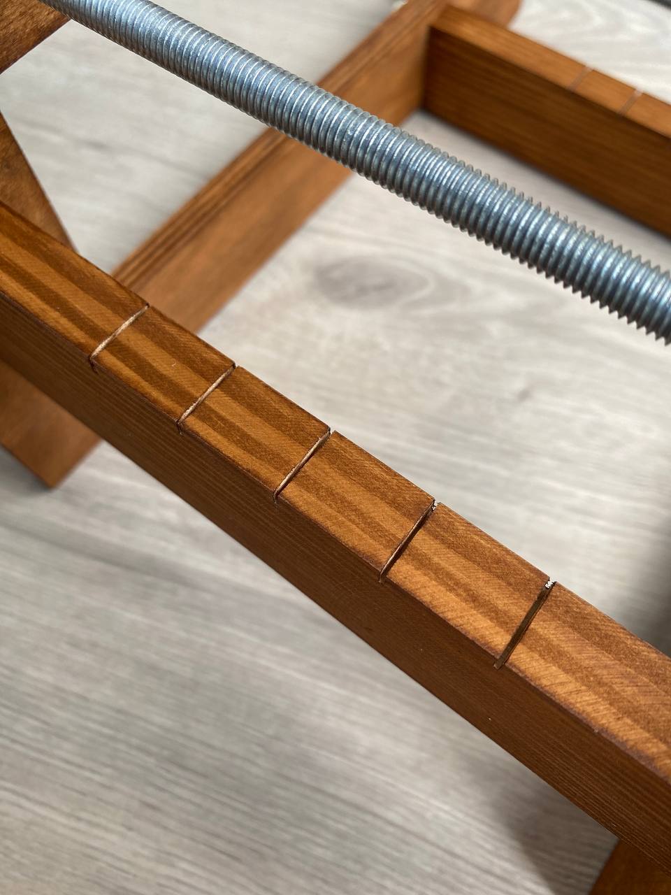Dark Large Wooden Loom for LONG seed beadwork weaving