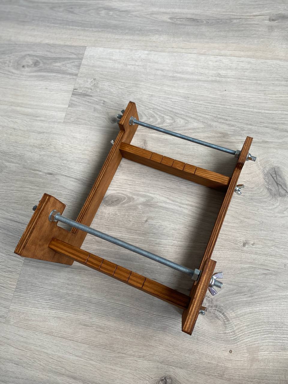 Dark Large Wooden Loom for LONG seed beadwork weaving