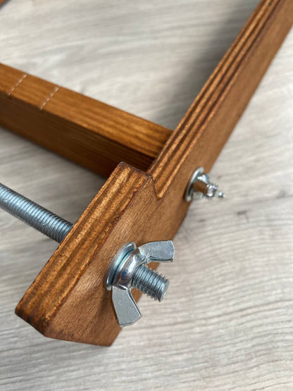 Dark Large Wooden Loom for LONG seed beadwork weaving