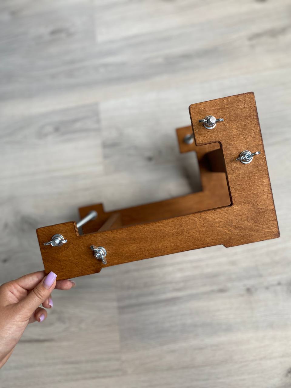 Dark Large Wooden Loom for LONG seed beadwork weaving