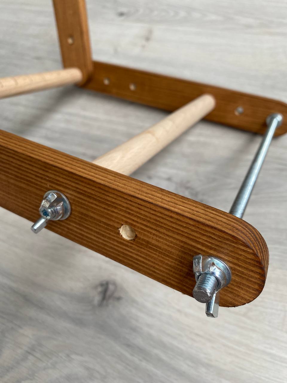 Brown Upright Loom for LONG seed beadwork weaving