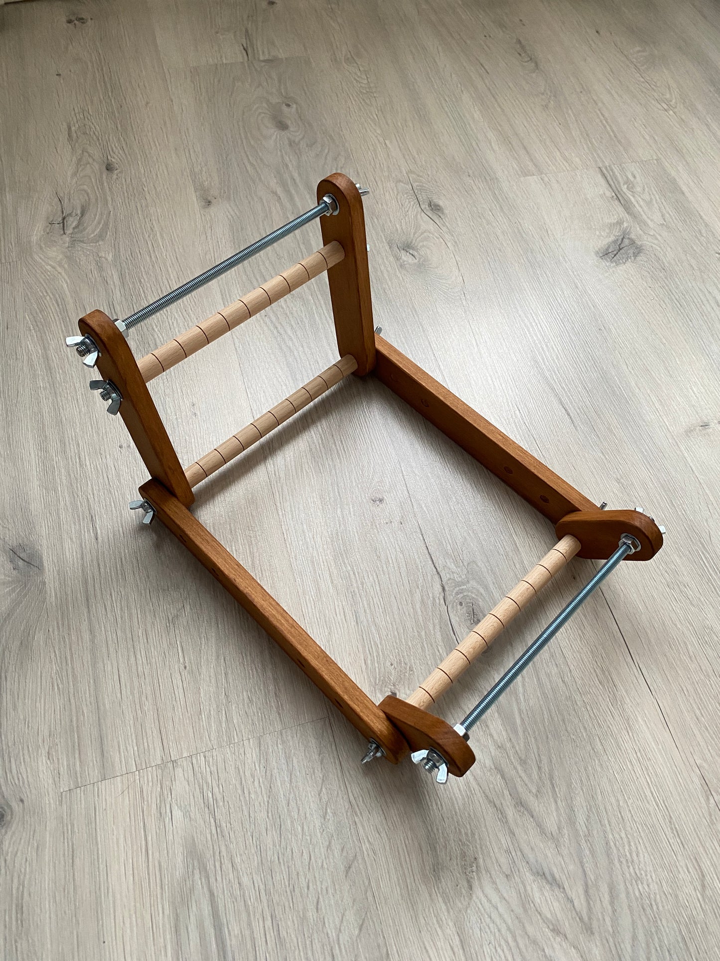 Dark Upright Middle Loom for LONG seed beadwork weaving