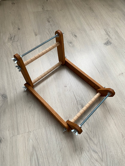 Dark Upright Middle Loom for LONG seed beadwork weaving