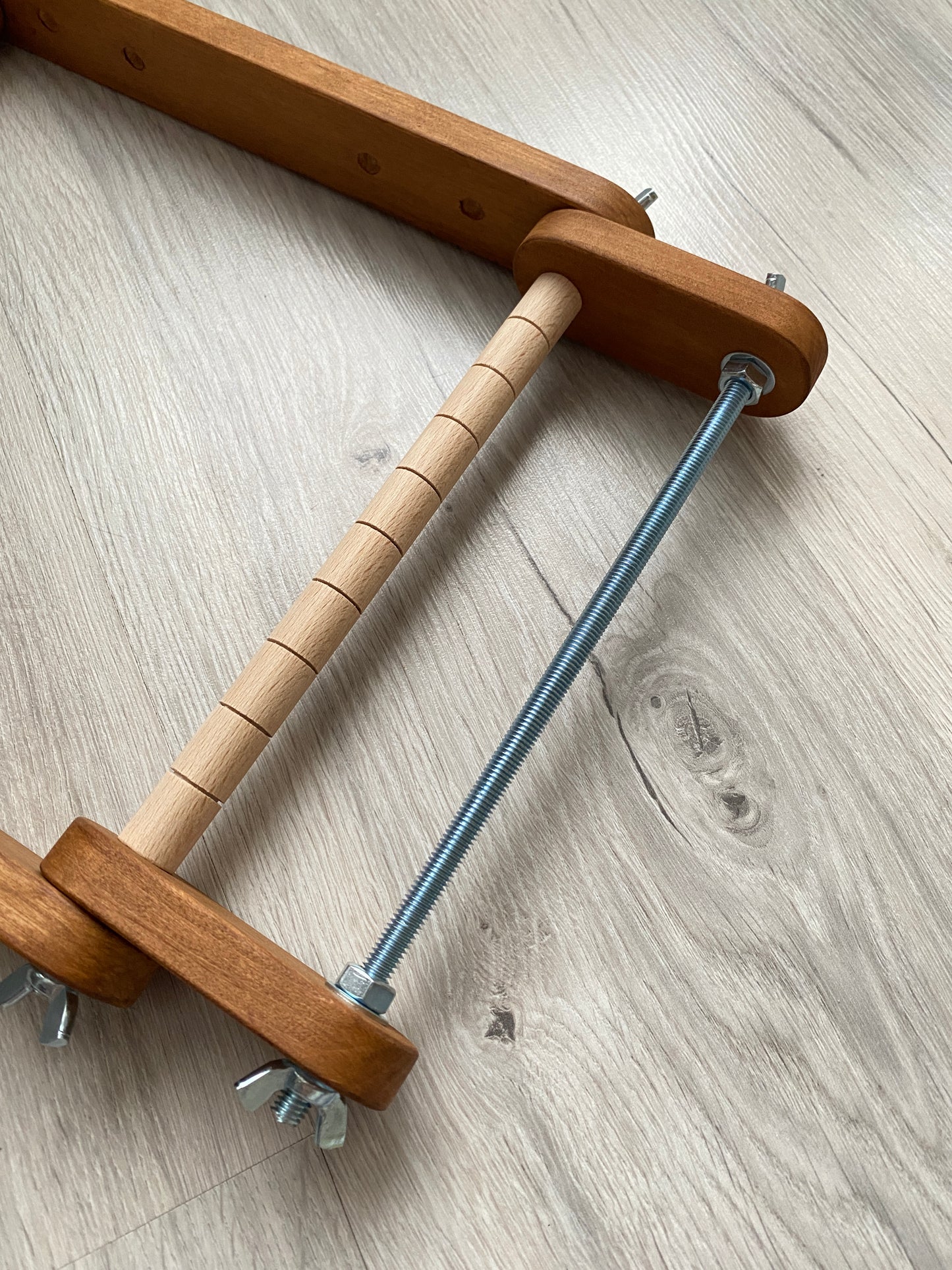 Dark Upright Middle Loom for LONG seed beadwork weaving