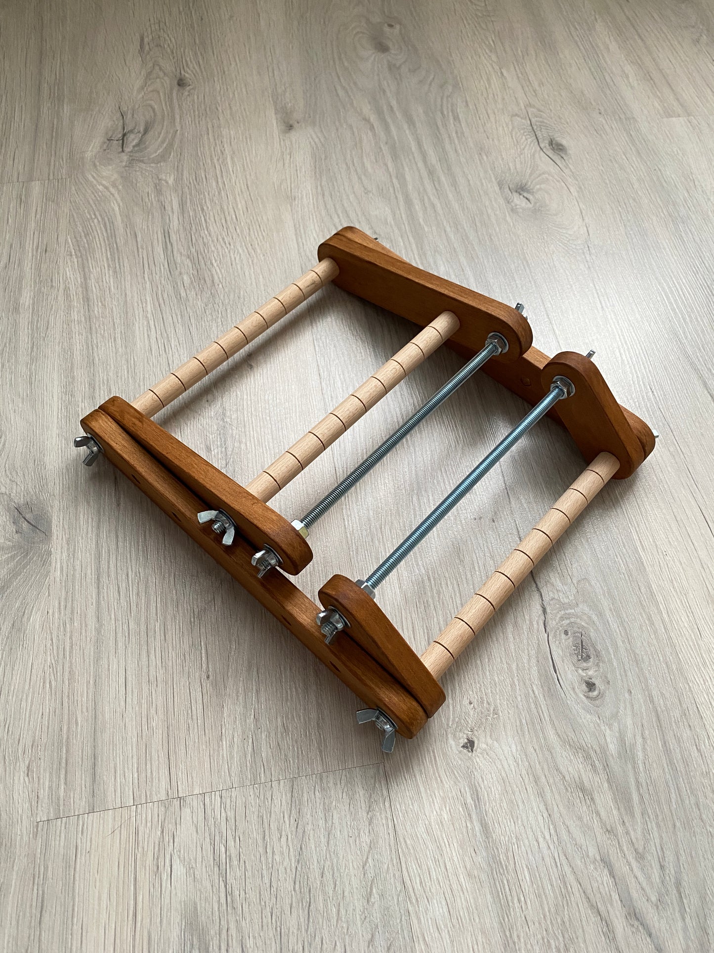 Dark Upright Middle Loom for LONG seed beadwork weaving