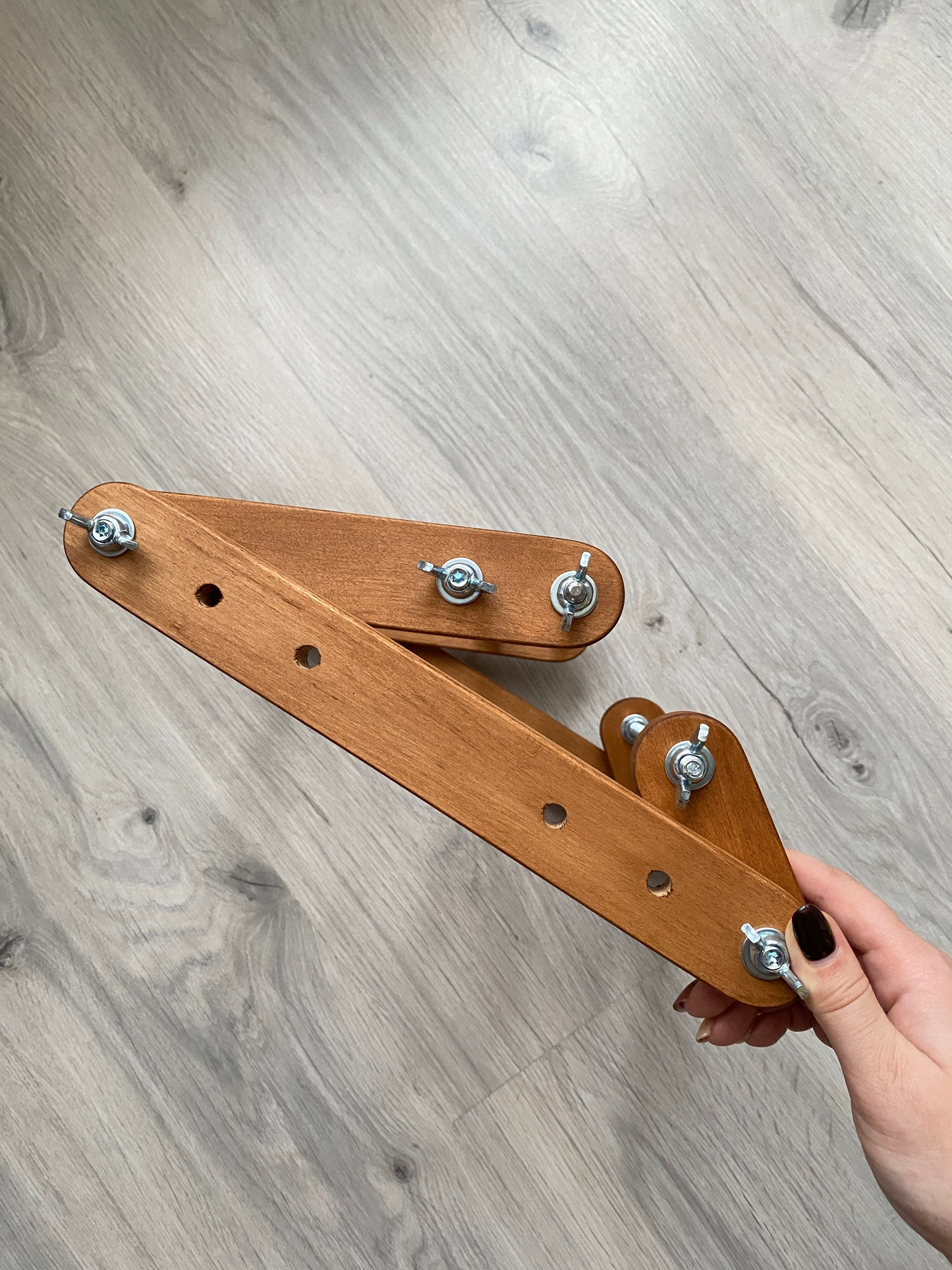 Dark Upright Middle Loom for LONG seed beadwork weaving