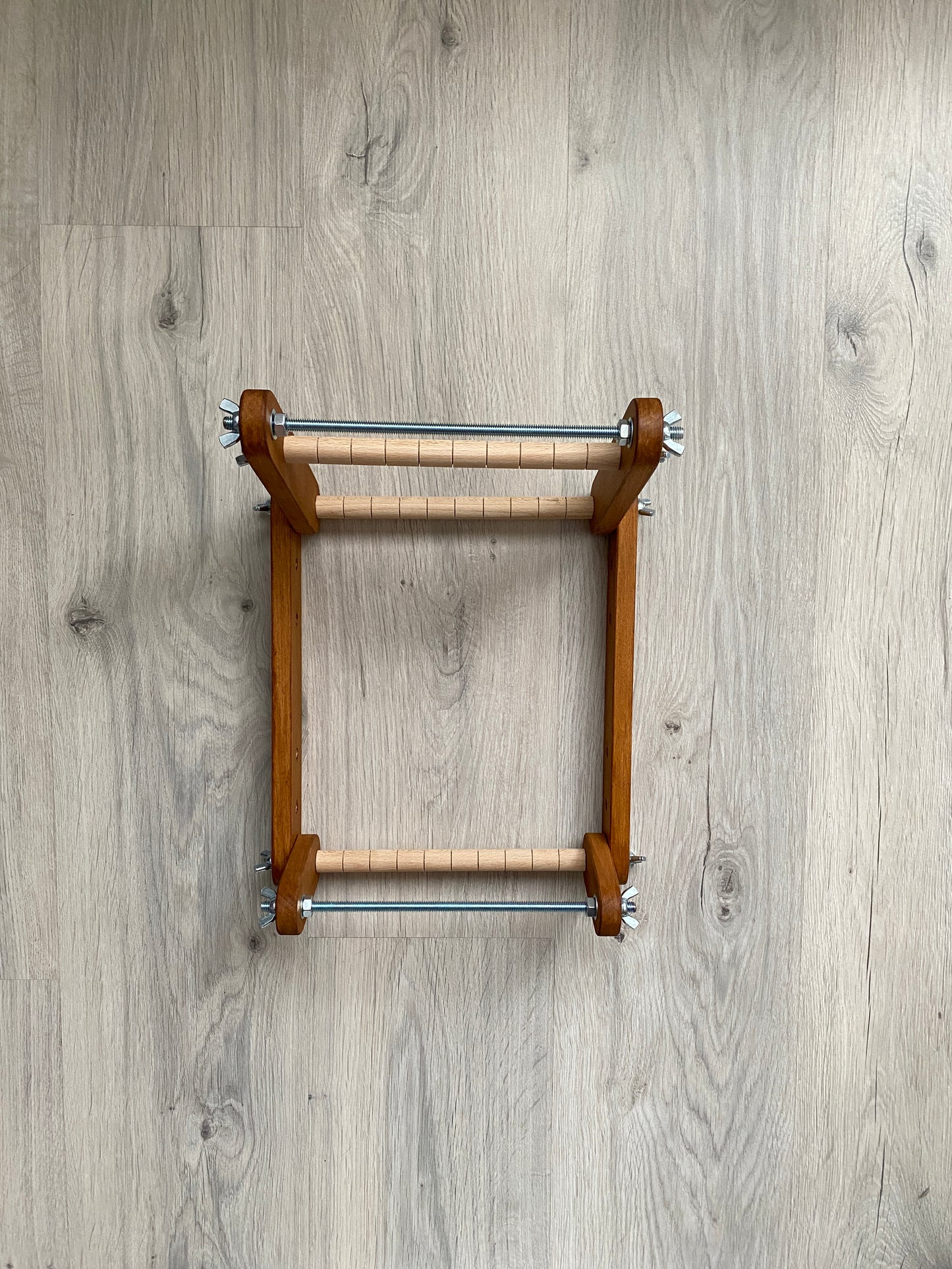 Dark Upright Middle Loom for LONG seed beadwork weaving