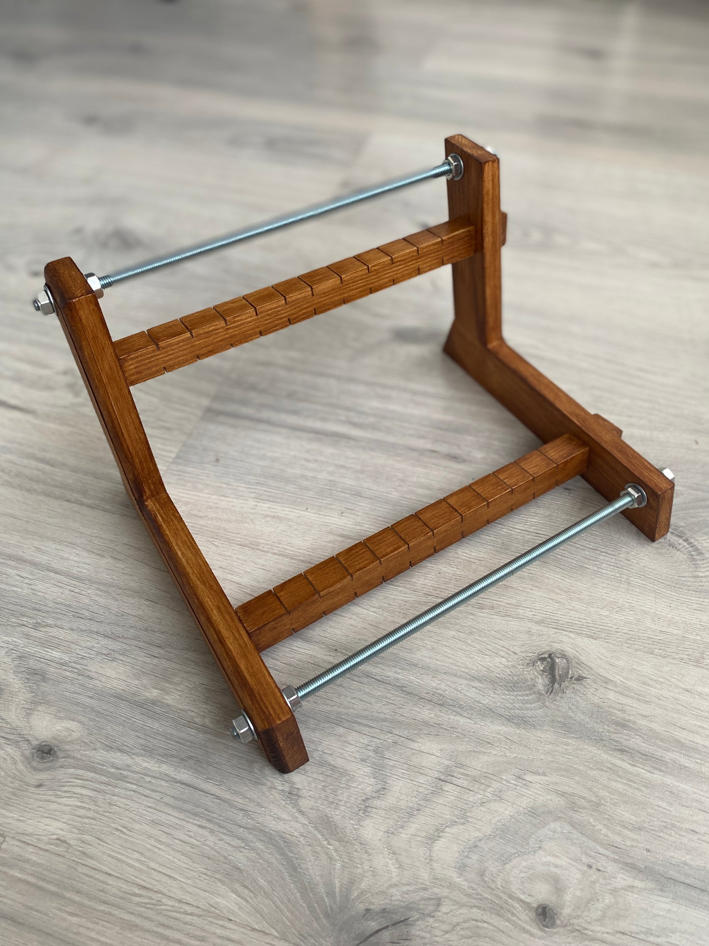 Dark New Wooden Loom with MAGNET for LONG seed beadwork weaving