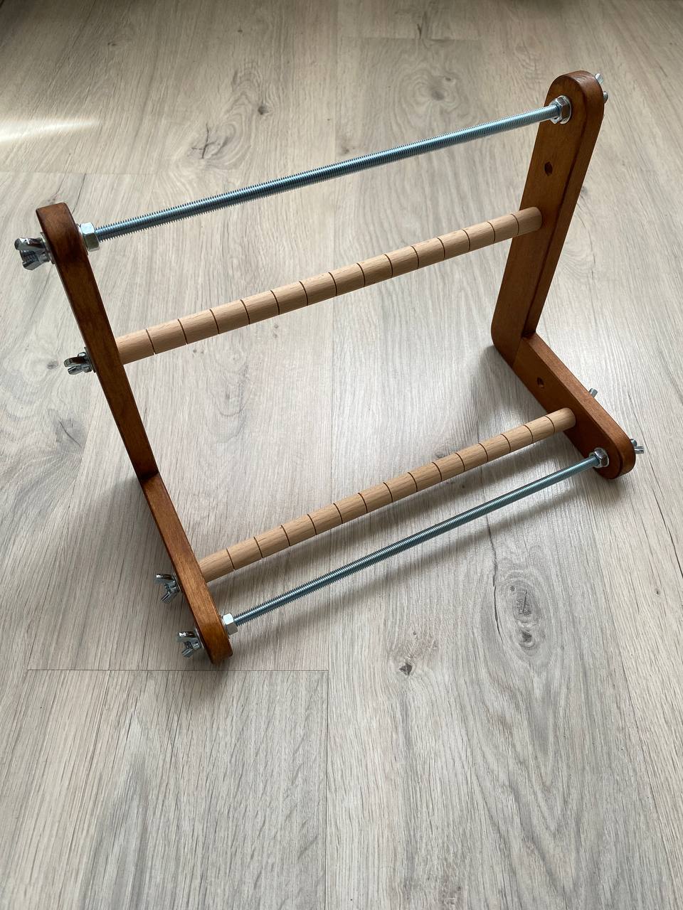Dark Wide Double-sided Wooden Loom for LONG seed beadwork weaving