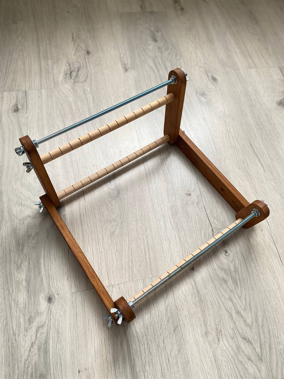 Dark Upright Big Loom for LONG seed beadwork weaving