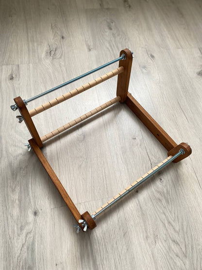 Dark Upright Big Loom for LONG seed beadwork weaving