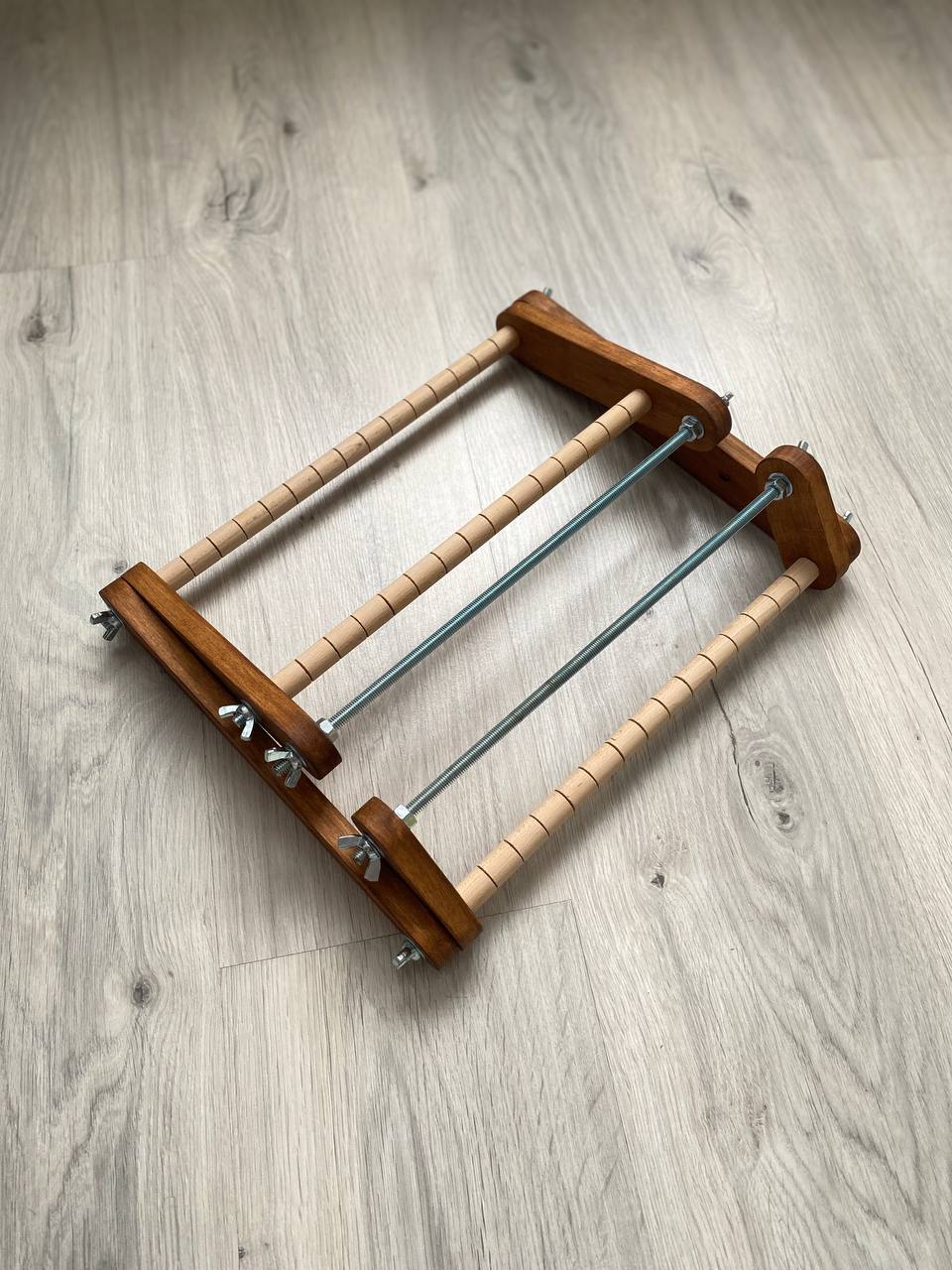 Dark Upright Big Loom for LONG seed beadwork weaving