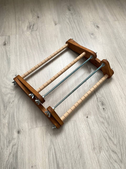 Dark Upright Big Loom for LONG seed beadwork weaving