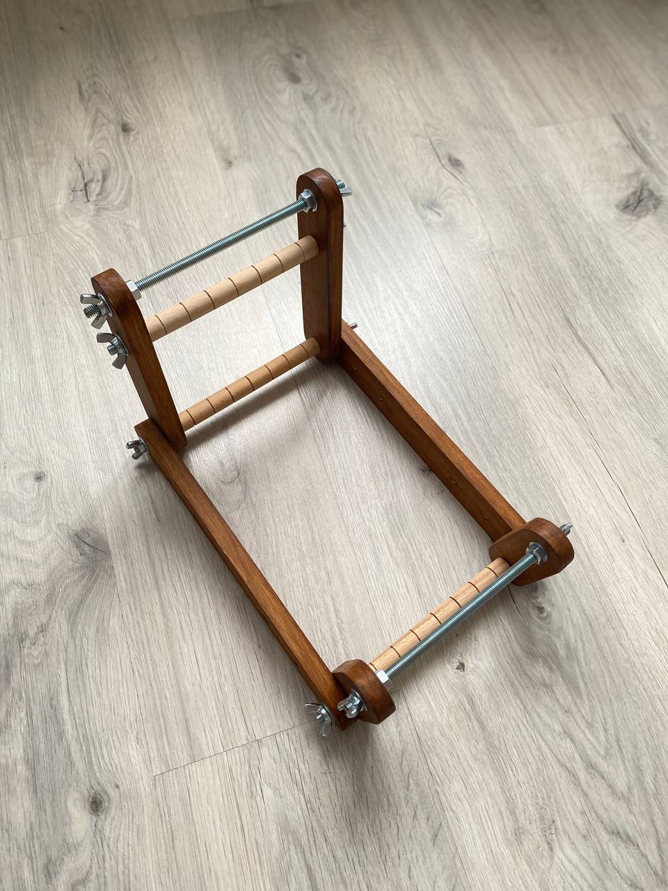 Dark Upright Modern Loom for LONG seed beadwork weaving