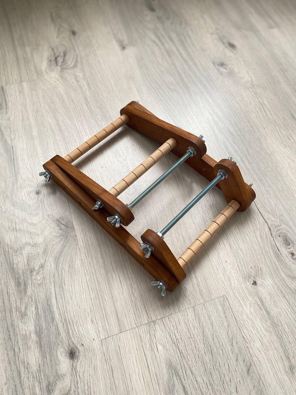 Dark Upright Modern Loom for LONG seed beadwork weaving