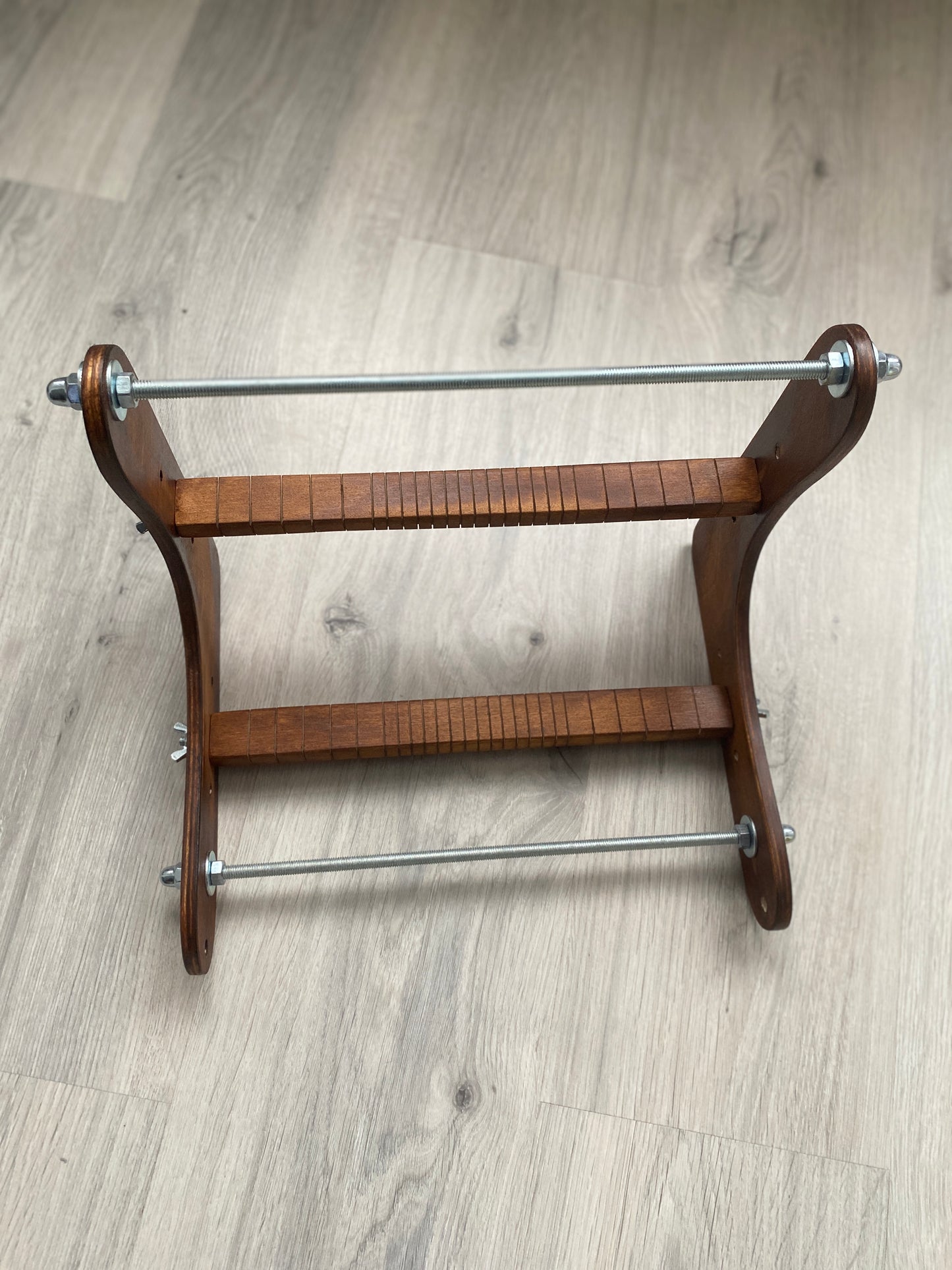 Dark Big Wooden Loom for LONG seed beadwork weaving