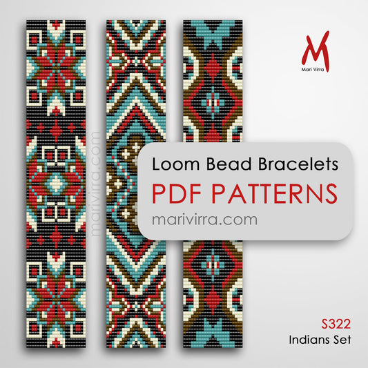 Indians Set of Three Loom Digital Bead Patterns