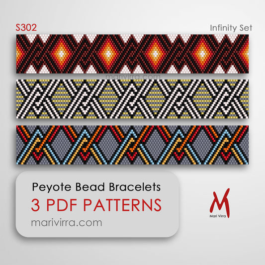 Infinity Set of Three Peyote Digital Bead Patterns