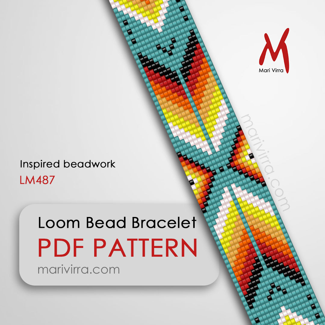 Inspired beadwork Bracelet Loom Digital Bead Pattern
