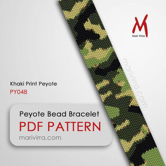Khaki Print Peyote Digital Bead Bracelet Pattern