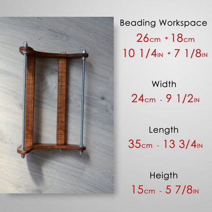 Dark Wooden Loom for LONG seed beadwork weaving
