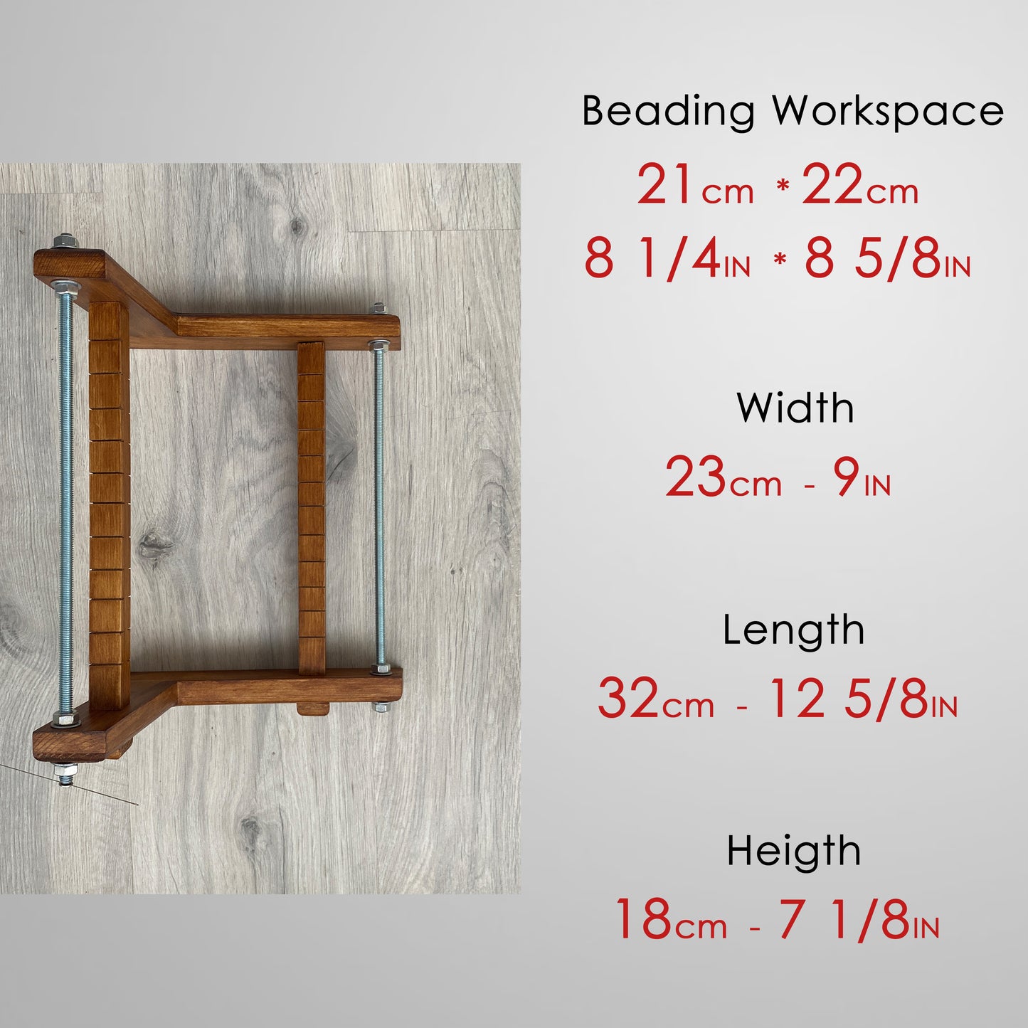 Dark New Wooden Loom with MAGNET for LONG seed beadwork weaving