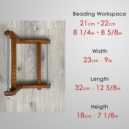 Dark New Wooden Loom with MAGNET for LONG seed beadwork weaving