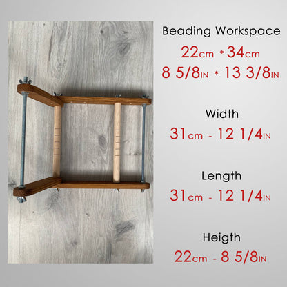 Brown Upright Loom for LONG seed beadwork weaving