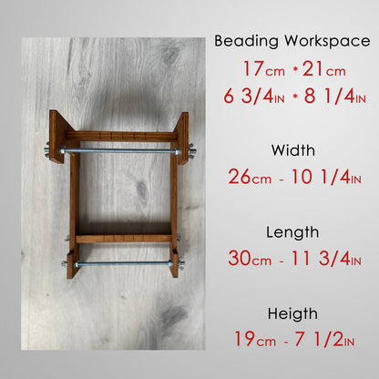 Dark Large Wooden Loom for LONG seed beadwork weaving