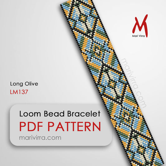Long Olive Bracelet Loom Digital Bead Pattern