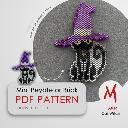 Cat Witch Peyote or Brick Digital Bead Pattern