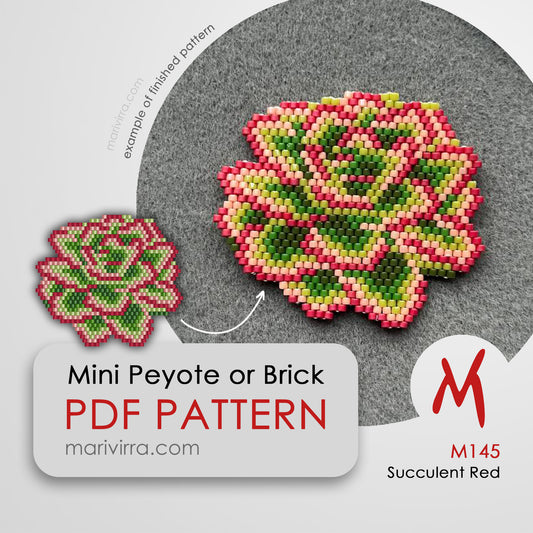 Succulent Red Peyote or Brick Digital Bead Pattern