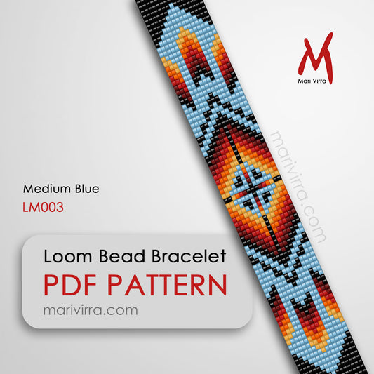 Medium Blue Loom Digital Bead Pattern