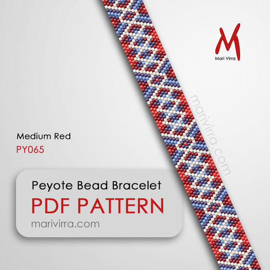 Medium Red Peyote Digital Bead Pattern