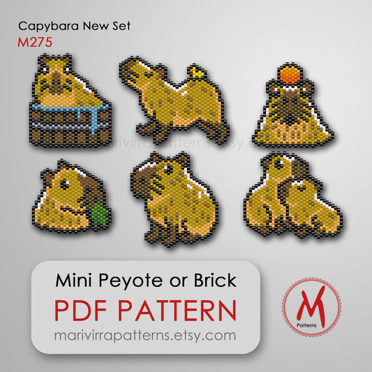 Capybara New Set Peyote or Brick Digital Bead Pattern